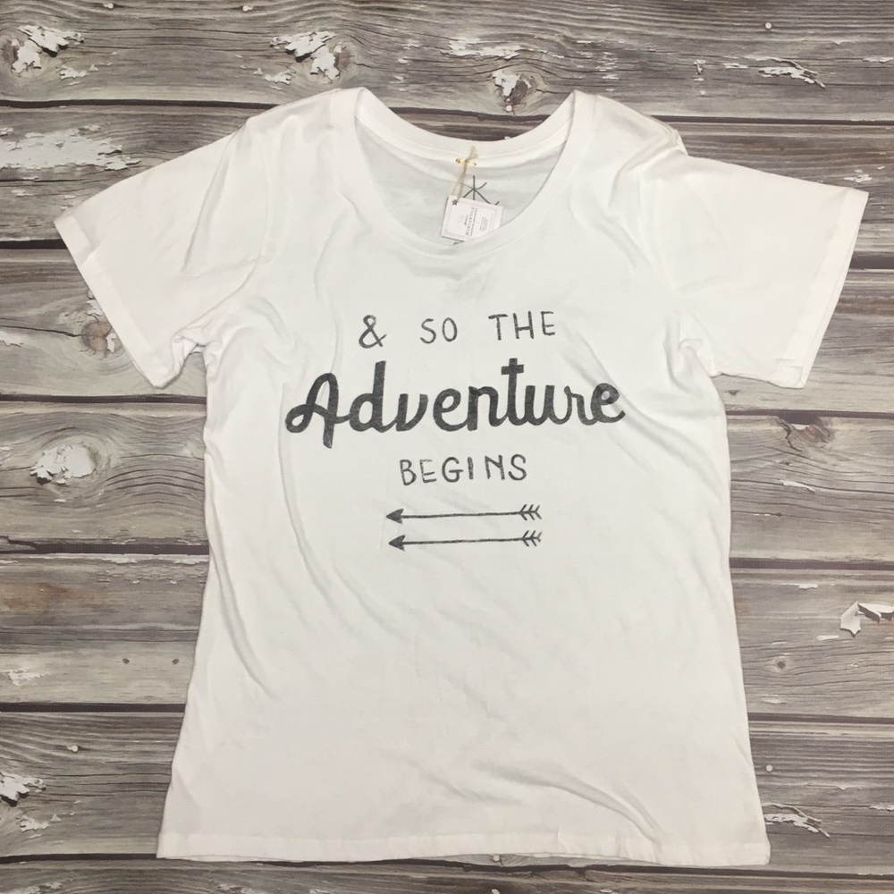 “And so the adventure begins” t-shirt